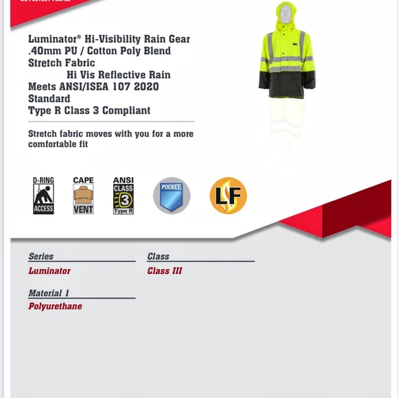 Delta Airlines MCR 5182S Ruminator Hi Vis Reflective Rain Jacket size M - Picture 11 of 12